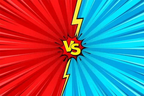 Cartoon comic background. Fight versus. Comics book colorful competition poster Illustrazione stock