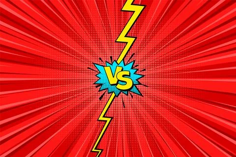 Cartoon comic background. Fight versus. Comics book colorful competition poster Stock-Illustration