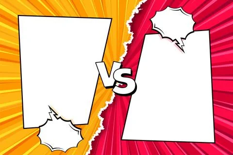 Cartoon comic background. Fight versus. Comics book colorful competition poster Stock Illustration