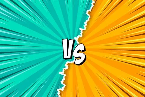 Cartoon comic background. Fight versus. Comics book colorful competition poster Stock Illustration