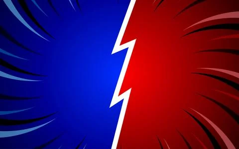 Cartoon comic background fight versus comic book colorful competition poste.. Stock-Illustration
