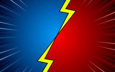 Cartoon comic background fight versus comic book colorful competition poste.. Stock Illustration