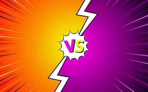 Cartoon comic background fight versus comic book colorful competition poste.. Stock-Illustration