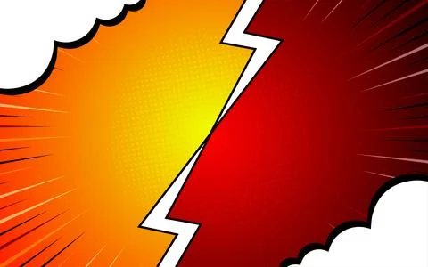 Cartoon comic background fight versus comic book colorful competition poste.. 스톡 일러스트