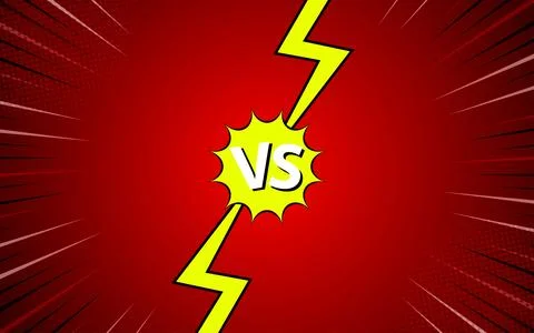 Cartoon comic background fight versus comic book colorful competition poste.. Stock-Illustration