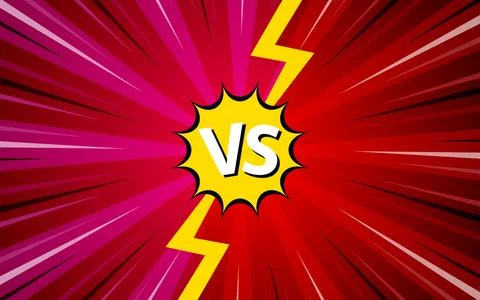 Cartoon comic background fight versus comic book colorful competition poste.. Stock-Illustration
