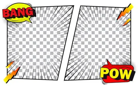 Cartoon comic background Fight versus Comic book poster with halftone Stock Illustration