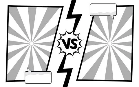 Cartoon comic background Fight versus Comic book poster with halftone Stock Illustration
