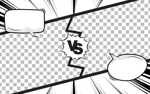 Cartoon comic background Fight versus Comic book poster with halftone Stock Illustration
