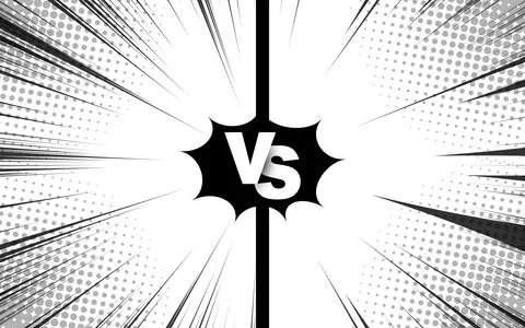 Cartoon comic background Fight versus Comic book poster with halftone Stockillustratie
