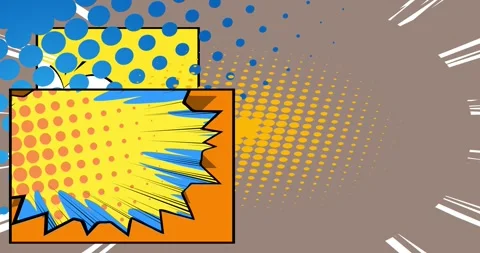 Cartoon comic background on gray Stock Footage 337082543