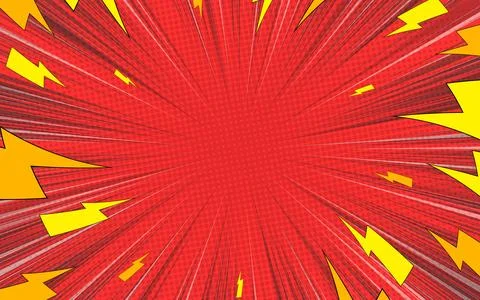 Cartoon comic background with halftone pop art style explosion pattern. Vec.. Stock Illustration