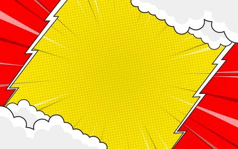 Cartoon comic background with halftone pop art style explosion pattern. Vec.. 스톡 일러스트