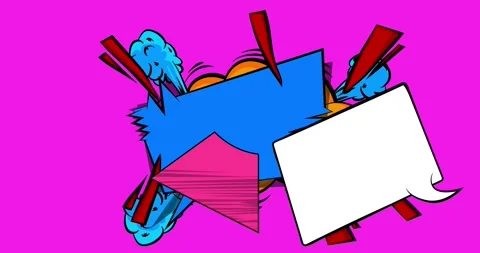 Cartoon comic background on pink animation 库存影片 338220268