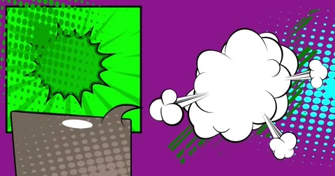 Cartoon comic background on purple Stock Footage 339754443