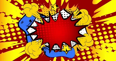 Cartoon comic background on red animation Stock-Footage 337600003