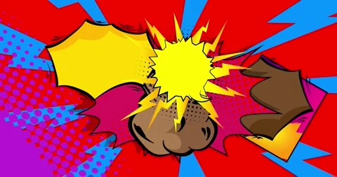 Cartoon comic background on red animation Stock-Footage 339785065