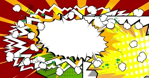 Cartoon comic background on red cartoon 库存影片 337978446