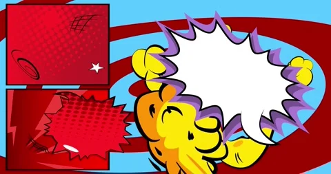 Cartoon comic background on red Stock-Footage 337599997