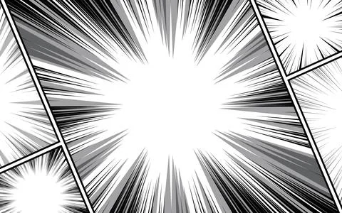 Cartoon comic background set. Black and white comic poster with halftone el.. Stock Illustration