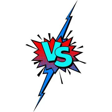 Cartoon comic background. Vs, fight versus. Comics book colorful competition Illustrazione stock