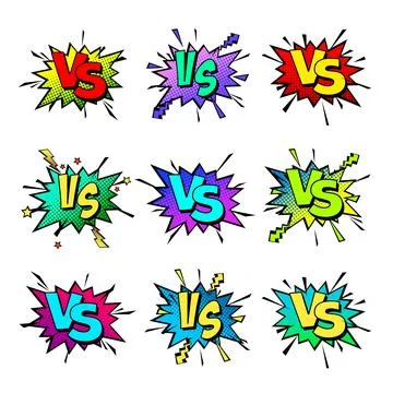 Cartoon comic background. Vs, fight versus. Comics book colorful competition イラスト素材