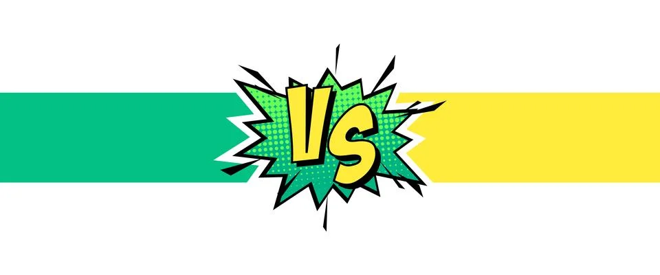 Cartoon comic background. Vs, fight versus. Comics book colorful competition Illustrazione stock