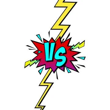 Cartoon comic background. Vs, fight versus. Comics book colorful competition Illustrazione stock