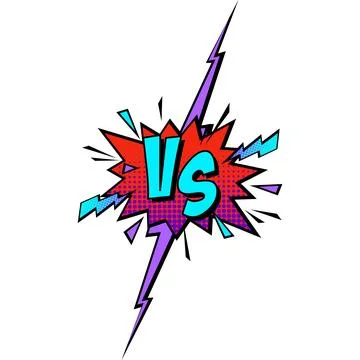 Cartoon comic background. Vs, fight versus. Comics book colorful competition 库存插图