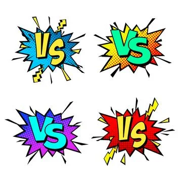 Cartoon comic background. Vs, fight versus. Comics book colorful competition Stock-Illustration