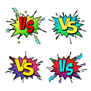 Cartoon comic background. Vs, fight versus. Comics book colorful competition Stock Illustration