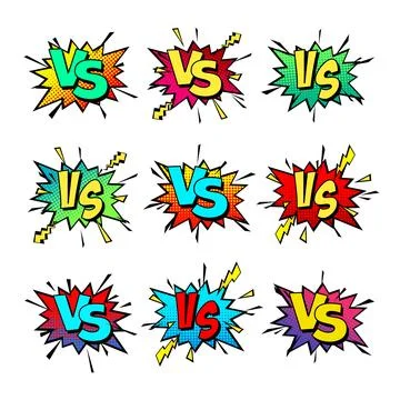 Cartoon comic background. Vs, fight versus. Comics book colorful competition Stock Illustration