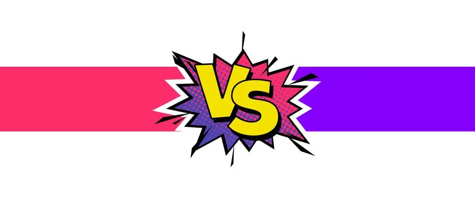 Cartoon comic background. Vs, fight versus. Comics book colorful competition Stock Illustration