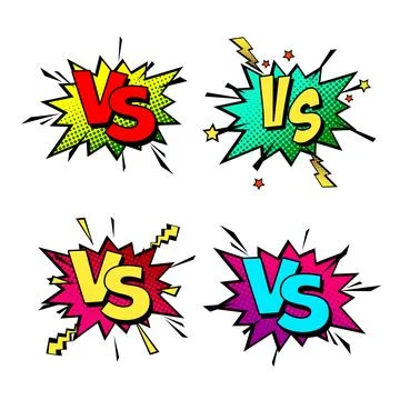 Cartoon comic background. Vs, fight versus. Comics book colorful competition Stock-Illustration
