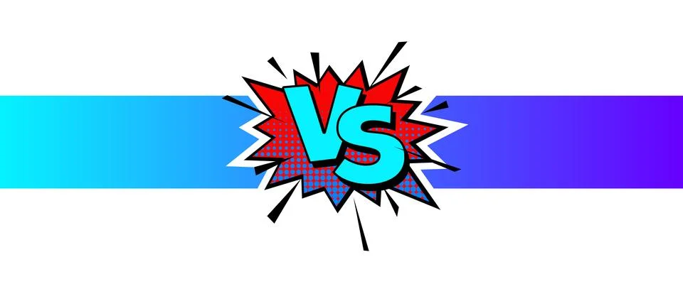 Cartoon comic background. Vs, fight versus. Comics book colorful competition イラスト素材