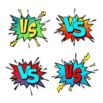 Cartoon comic background. Vs, fight versus. Comics book colorful competition Illustrazione stock
