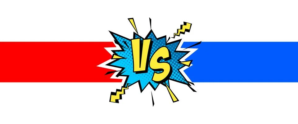 Cartoon comic background. Vs, fight versus. Comics book colorful competition Stock Illustration