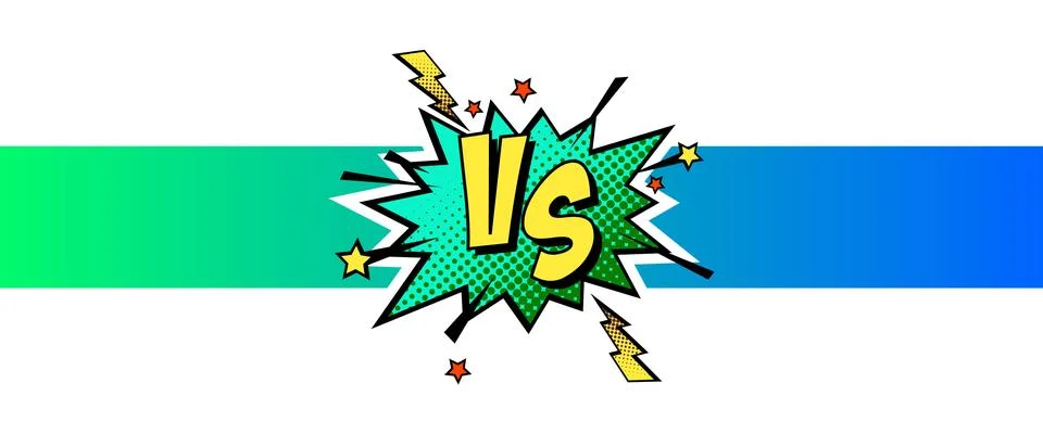 Cartoon comic background. Vs, fight versus. Comics book colorful competition Stock-Illustration