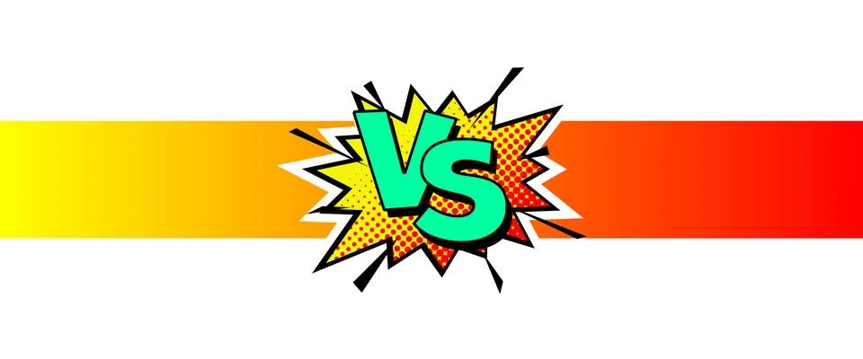 Cartoon comic background. Vs, fight versus. Comics book colorful competition Illustrazione stock