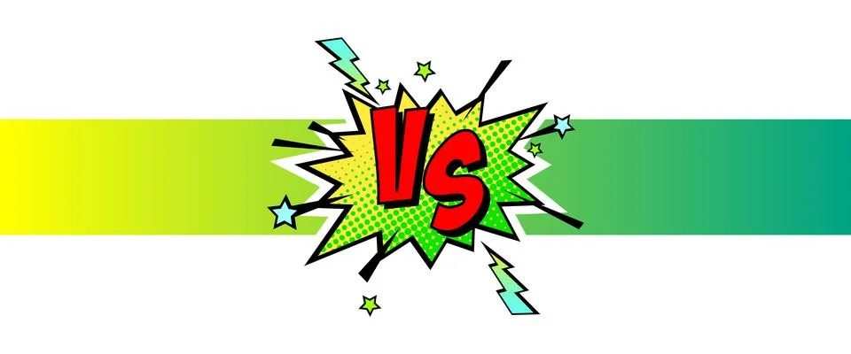 Cartoon comic background. Vs, fight versus. Comics book colorful competition Stock-Illustration