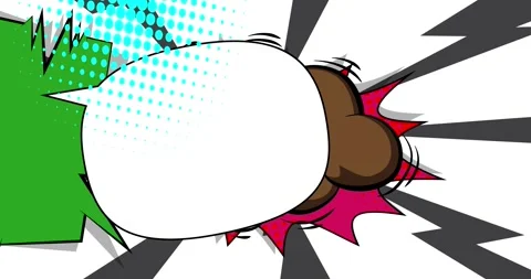 Cartoon comic background on white animation Stock Footage 339754436