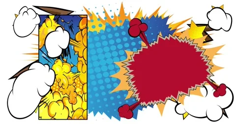 Cartoon comic background on white Stock Footage 339785058