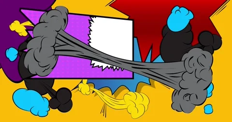 Cartoon comic background on yellow animation Stock Footage 336225911