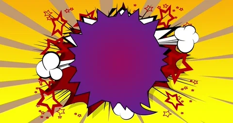 Cartoon comic background on yellow cartoon film 库存影片 338107277