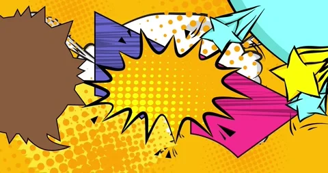 Cartoon comic background on yellow Stock Footage 336225910