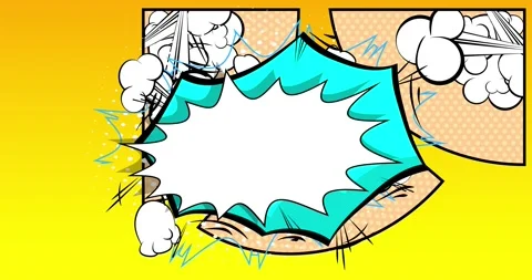 Cartoon comic background on yellow Stock Footage 337520341