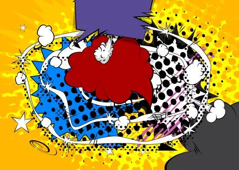 Cartoon, comic book background. Retro vector comics pop art design. Stockillustratie