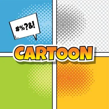 Cartoon comic book template Illustrazione stock