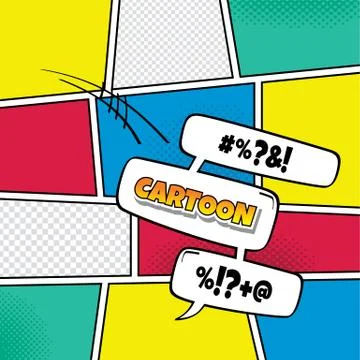 Cartoon comic book template Stockillustratie