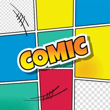 Cartoon comic book template Stock Illustration